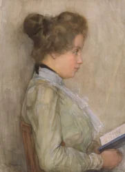 Torso féminin de profil avec livre, c.1898-1900